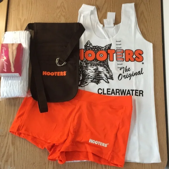 New Hooters Girl Uniform Tank Shorts Pouch Hose & Socks Size XS - Picture 6 of 8